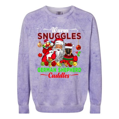 Warm Snuggles Ger Shepherd Cuddles Funny Santa Xmas Dog Gift Colorblast Crewneck Sweatshirt