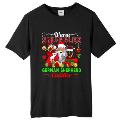 Warm Snuggles Ger Shepherd Cuddles Funny Santa Xmas Dog Gift Tall Fusion ChromaSoft Performance T-Shirt