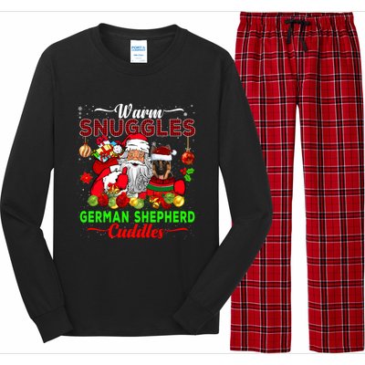 Warm Snuggles Ger Shepherd Cuddles Funny Santa Xmas Dog Gift Long Sleeve Pajama Set