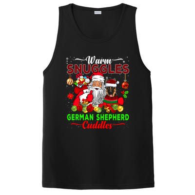 Warm Snuggles Ger Shepherd Cuddles Funny Santa Xmas Dog Gift PosiCharge Competitor Tank