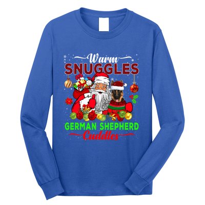 Warm Snuggles Ger Shepherd Cuddles Funny Santa Xmas Dog Gift Long Sleeve Shirt