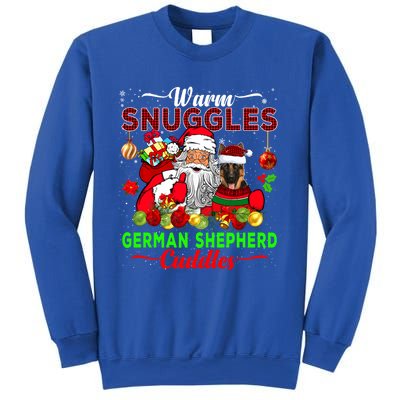 Warm Snuggles Ger Shepherd Cuddles Funny Santa Xmas Dog Gift Sweatshirt