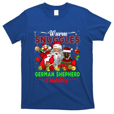 Warm Snuggles Ger Shepherd Cuddles Funny Santa Xmas Dog Gift T-Shirt