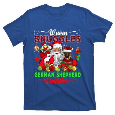 Warm Snuggles Ger Shepherd Cuddles Funny Santa Xmas Dog Gift T-Shirt