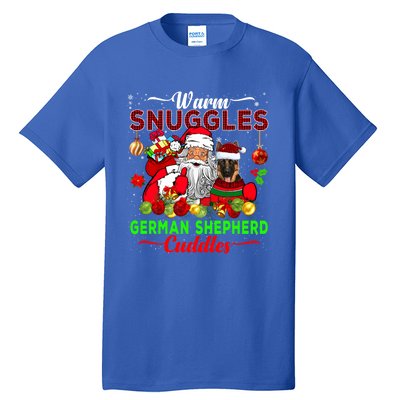 Warm Snuggles Ger Shepherd Cuddles Funny Santa Xmas Dog Gift Tall T-Shirt