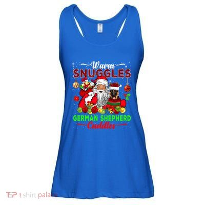 Warm Snuggles Ger Shepherd Cuddles Funny Santa Xmas Dog Gift Ladies Essential Flowy Tank