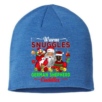 Warm Snuggles Ger Shepherd Cuddles Funny Santa Xmas Dog Gift Sustainable Beanie