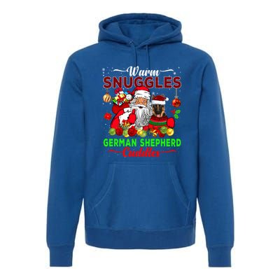 Warm Snuggles Ger Shepherd Cuddles Funny Santa Xmas Dog Gift Premium Hoodie