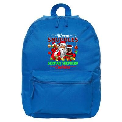 Warm Snuggles Ger Shepherd Cuddles Funny Santa Xmas Dog Gift 16 in Basic Backpack