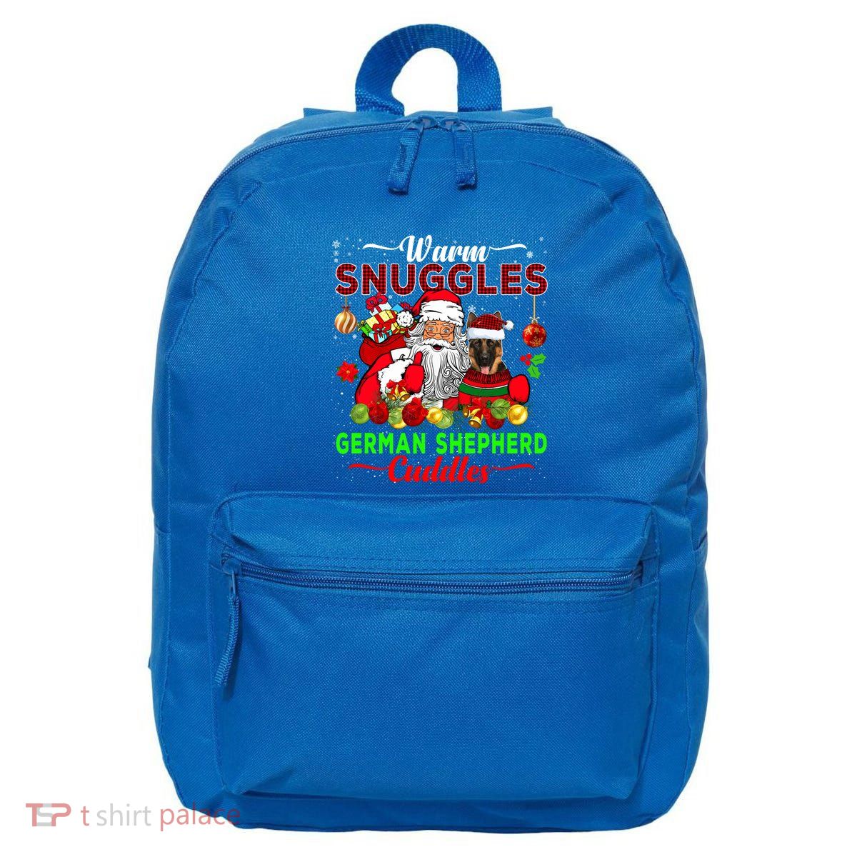 Warm Snuggles Ger Shepherd Cuddles Funny Santa Xmas Dog Gift 16 in Basic Backpack