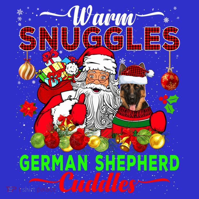 Warm Snuggles Ger Shepherd Cuddles Funny Santa Xmas Dog Gift 16 in Basic Backpack