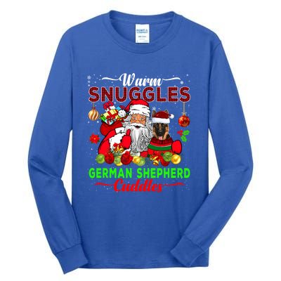 Warm Snuggles Ger Shepherd Cuddles Funny Santa Xmas Dog Gift Tall Long Sleeve T-Shirt