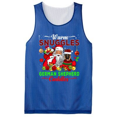 Warm Snuggles Ger Shepherd Cuddles Funny Santa Xmas Dog Gift Mesh Reversible Basketball Jersey Tank