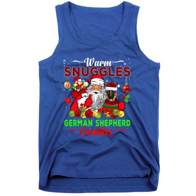 Warm Snuggles Ger Shepherd Cuddles Funny Santa Xmas Dog Gift Tank Top