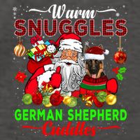 Warm Snuggles Ger Shepherd Cuddles Funny Santa Xmas Dog Gift Vector Backpack