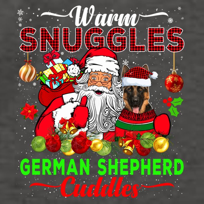 Warm Snuggles Ger Shepherd Cuddles Funny Santa Xmas Dog Gift Vector Backpack