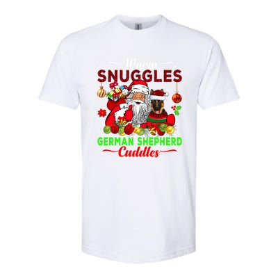 Warm Snuggles Ger Shepherd Cuddles Funny Santa Xmas Dog Gift Softstyle CVC T-Shirt