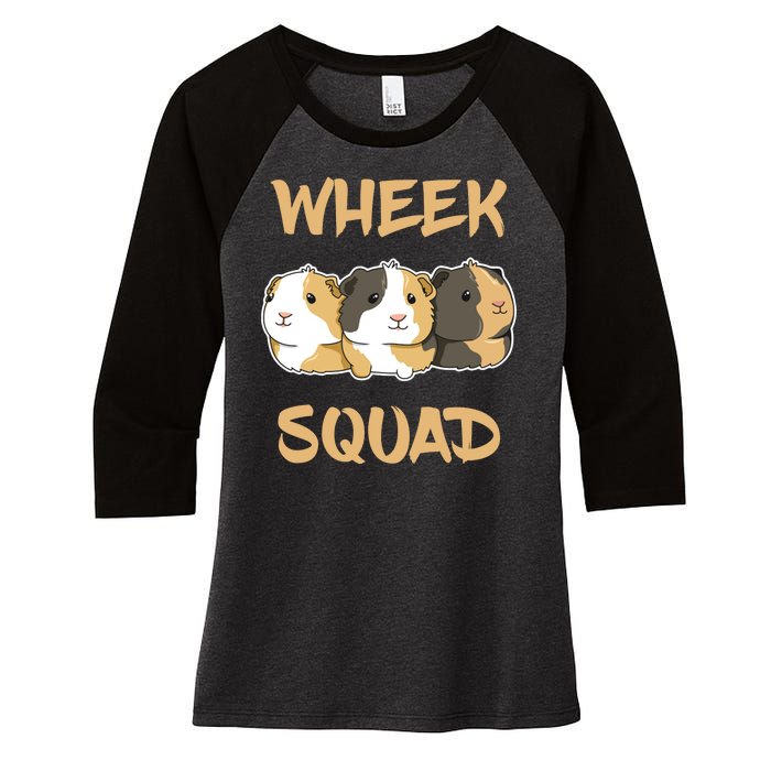 Wheek Squad Guinea Pig Women's Tri-Blend 3/4-Sleeve Raglan Shirt