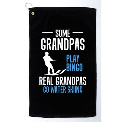 Water Ski Grandpa Skiing Waterski Waterskiing Holiday Waves Great Gift Platinum Collection Golf Towel