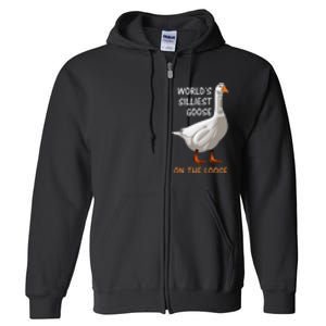 World's Silliest Goose On The Loose Funny Silly Full Zip Hoodie