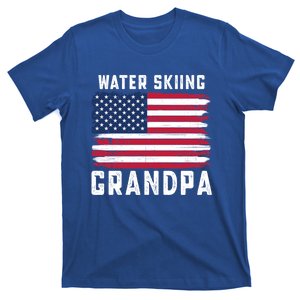 Water Skiing Grandpa American Flag July 4th Cool Gift T-Shirt