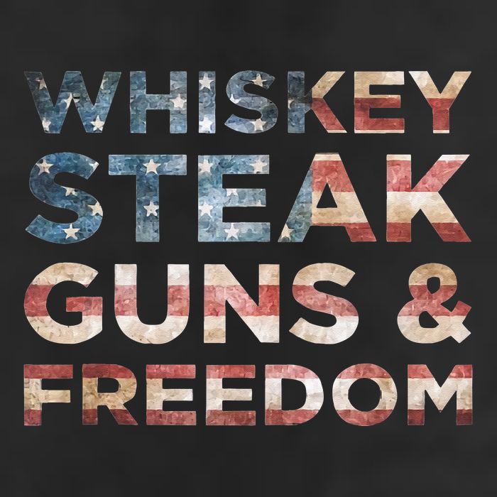Whiskey Steak Guns And Freedom Patriotic US Flag 4th Of July Golf Towel