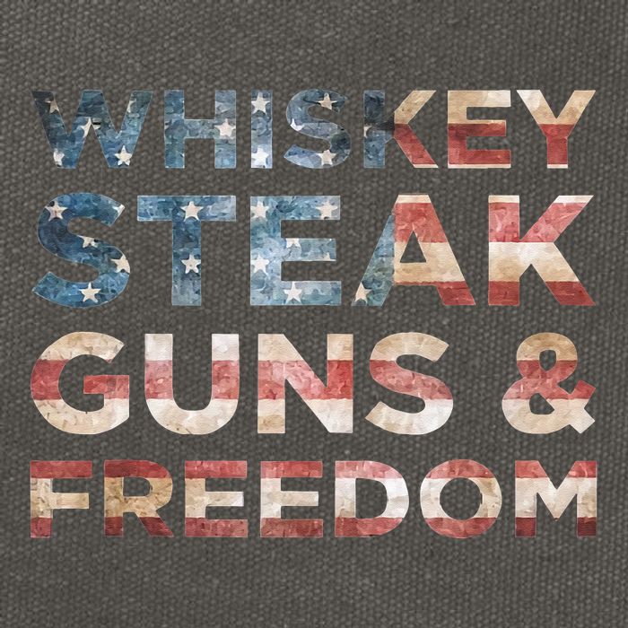 Whiskey Steak Guns And Freedom Patriotic US Flag 4th Of July Cotton Canvas Backpack