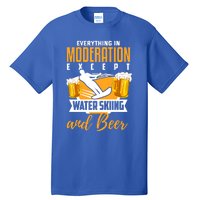 Water Ski Gift Funny Beer Lover Water Skiing Funny Gift Tall T-Shirt