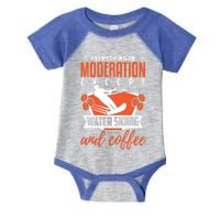 Water Ski Gift Funny Coffee Lover Water Skiing Gift Infant Baby Jersey Bodysuit