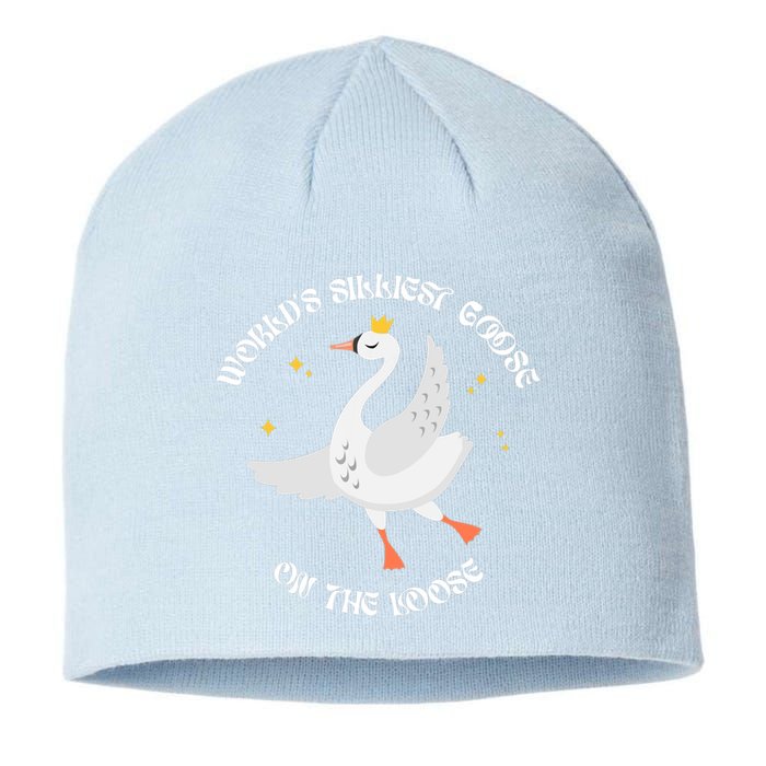 World's Silliest Goose On The Loose Funny Sustainable Beanie