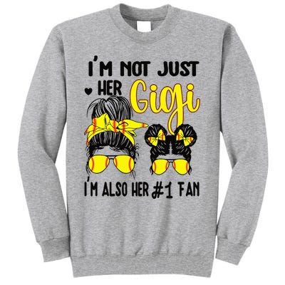 Womens Softball Grandma Gigi Granddaughter Fan Baseball Gigi Tall Sweatshirt