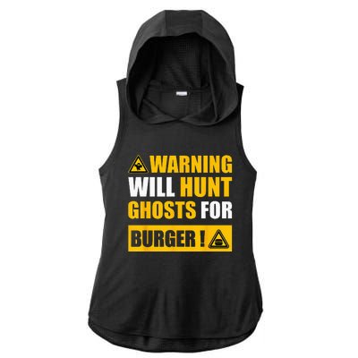 Warning Sign Ghost Hunting EVP Halloween Ladies PosiCharge Tri-Blend Wicking Draft Hoodie Tank