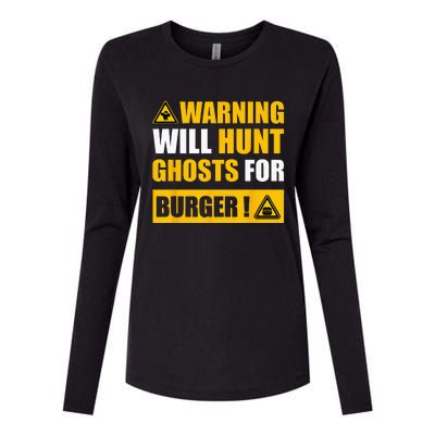 Warning Sign Ghost Hunting EVP Halloween Womens Cotton Relaxed Long Sleeve T-Shirt