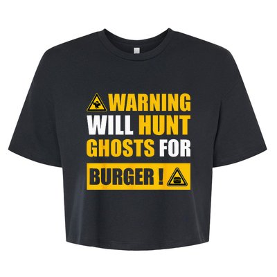 Warning Sign Ghost Hunting EVP Halloween Bella+Canvas Jersey Crop Tee