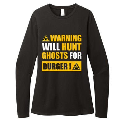 Warning Sign Ghost Hunting EVP Halloween Womens CVC Long Sleeve Shirt