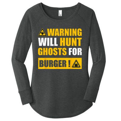 Warning Sign Ghost Hunting EVP Halloween Women's Perfect Tri Tunic Long Sleeve Shirt