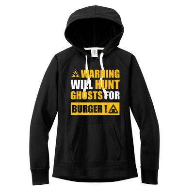 Warning Sign Ghost Hunting EVP Halloween Women's Fleece Hoodie