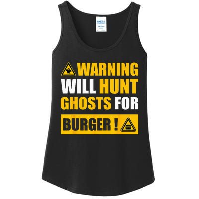 Warning Sign Ghost Hunting EVP Halloween Ladies Essential Tank