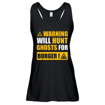 Warning Sign Ghost Hunting EVP Halloween Ladies Essential Flowy Tank