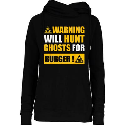 Warning Sign Ghost Hunting EVP Halloween Womens Funnel Neck Pullover Hood