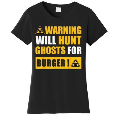 Warning Sign Ghost Hunting EVP Halloween Women's T-Shirt