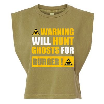 Warning Sign Ghost Hunting EVP Halloween Garment-Dyed Women's Muscle Tee