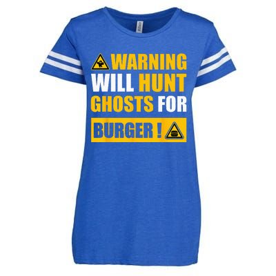 Warning Sign Ghost Hunting EVP Halloween Enza Ladies Jersey Football T-Shirt