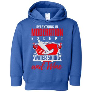 Water Ski Gift Funny Wine Lover Water Skiing Gift Toddler Hoodie