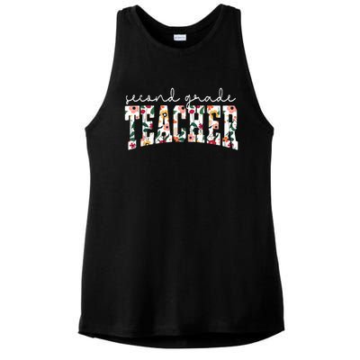 Wildflowers Second Grade Teacher Back To School 2nd Grade Ladies PosiCharge Tri-Blend Wicking Tank