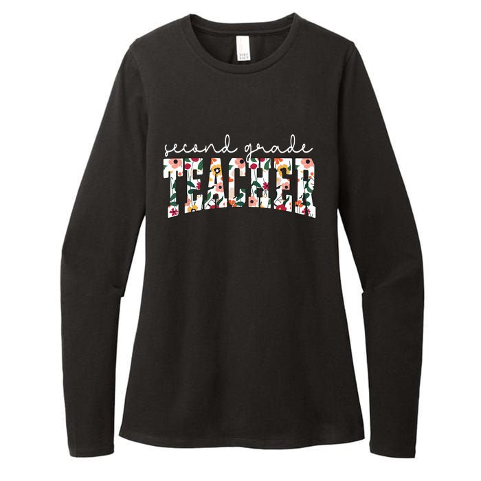 Wildflowers Second Grade Teacher Back To School 2nd Grade Womens CVC Long Sleeve Shirt