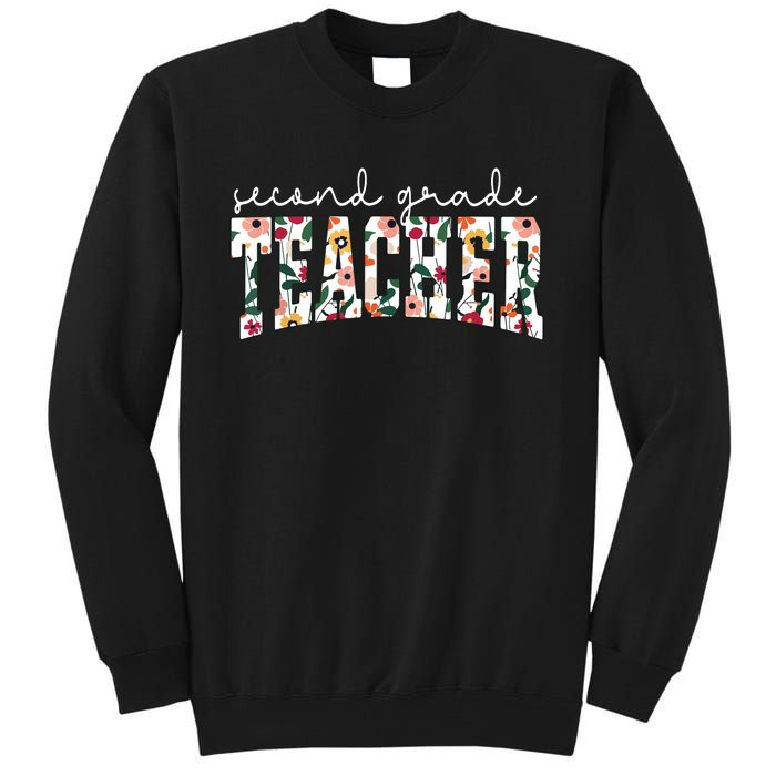 Wildflowers Second Grade Teacher Back To School 2nd Grade Tall Sweatshirt