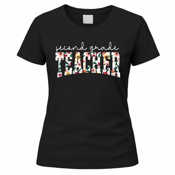 Wildflowers Second Grade Teacher Back To School 2nd Grade Women's T-Shirt