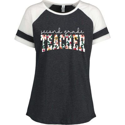 Wildflowers Second Grade Teacher Back To School 2nd Grade Enza Ladies Jersey Colorblock Tee