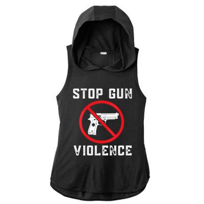 Womens Stop Gun Violence , End Gun Violence Ladies PosiCharge Tri-Blend Wicking Draft Hoodie Tank